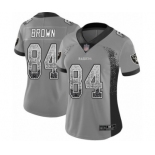 Women's Oakland Raiders #84 Antonio Brown Limited Gray Rush Drift Fashion Football Jersey