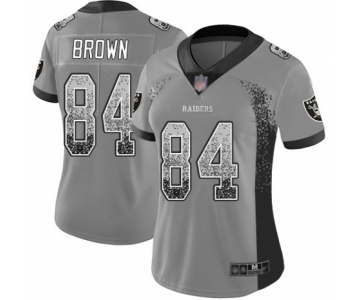 Women's Oakland Raiders #84 Antonio Brown Limited Gray Rush Drift Fashion Football Jersey