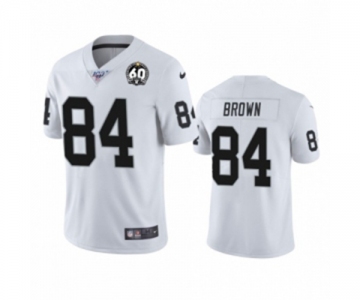 Women's Oakland Raiders #84 Antonio Brown White 60th Anniversary Vapor Untouchable Limited Player 100th Season Football Jersey