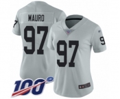 Women's Oakland Raiders #97 Josh Mauro Limited Silver Inverted Legend 100th Season Football Jersey