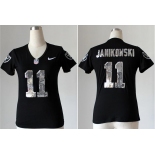 nike women nfl jerseys oakland raiders #11 janikowski black[handwork sequin lettering fashion]