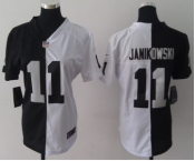 nike women nfl jerseys oakland raiders #11 janikowski white-black[split]