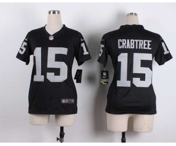 nike women nfl jerseys oakland raiders #15 crabtree black[nike][crabtree]