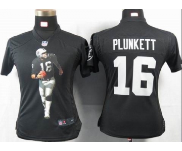 nike women nfl jerseys oakland raiders #16 plunkett black[portrait fashion]