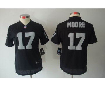 nike women nfl jerseys oakland raiders #17 moore black[nike limited]