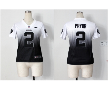 nike women nfl jerseys oakland raiders #2 pryor white-grey[nike drift fashion][second version]