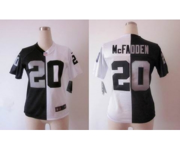 nike women nfl jerseys oakland raiders #20 darren mcfadden white-black[Elite split]