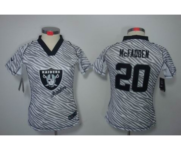 nike women nfl jerseys oakland raiders #20 darren mcfadden[fem fan zebra]