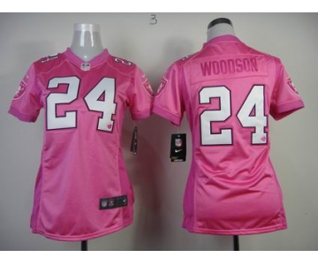 nike women nfl jerseys oakland raiders #24 woodson pink[nike love]