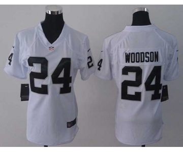 nike women nfl jerseys oakland raiders #24 woodson white[nike][woodson]