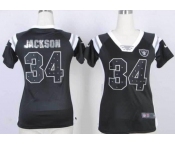 nike women nfl jerseys oakland raiders #34 bo jackson black[fashion Rhinestone sequins]