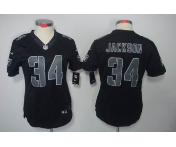 nike women nfl jerseys oakland raiders #34 jackson black[nike impact limited]