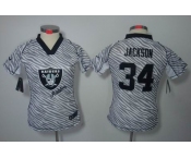 nike women nfl jerseys oakland raiders #34 jackson [fem fan zebra]