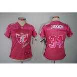 nike women nfl jerseys oakland raiders #34 jackson pink[2012 fem fan]