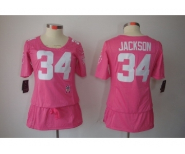 nike women nfl jerseys oakland raiders #34 jackson pink[breast cancer awareness]