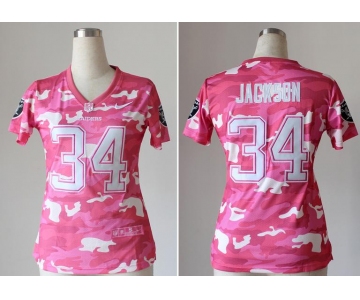 nike women nfl jerseys oakland raiders #34 jackson pink[fashion camo]