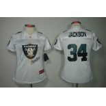 nike women nfl jerseys oakland raiders #34 jackson white[2012 fem fan]