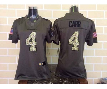 nike women nfl jerseys oakland raiders #4 carr army green[nike Limited Salute To Service]