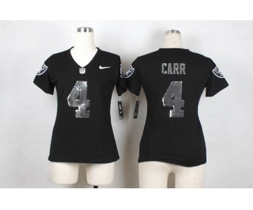 nike women nfl jerseys oakland raiders #4 carr black[nike][刺绣亮片]