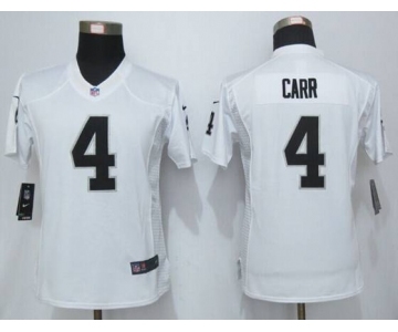 nike women nfl jerseys oakland raiders #4 carr white[nike limited]