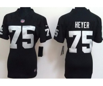 nike women nfl jerseys oakland raiders #75 heyer black[nike]