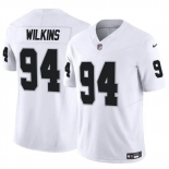 Youth Las Vegas Raiders #94 Christian Wilkins White 2024 F.U.S.E. Vapor Untouchable Football Stitched Jersey