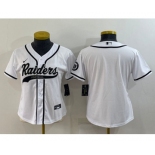 Youth Las Vegas Raiders Blank White With Patch Cool Base Stitched Baseball Jersey