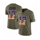 Youth Nike Oakland Raiders #17 Dwayne Harris Limited Olive USA Flag 2017 Salute to Service NFL Jersey