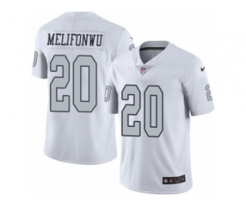 Youth Nike Oakland Raiders #20 Obi Melifonwu Limited White Rush NFL Jersey