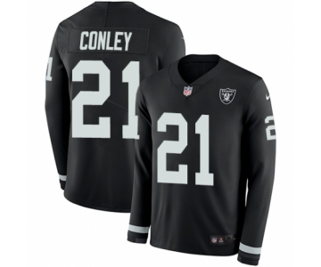 Youth Nike Oakland Raiders #21 Gareon Conley Limited Black Therma Long Sleeve NFL Jersey