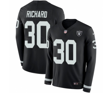 Youth Nike Oakland Raiders #30 Jalen Richard Limited Black Therma Long Sleeve NFL Jersey