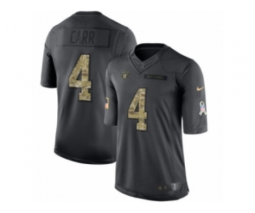 Youth Nike Oakland Raiders #4 Derek Carr Limited Black 2016 Salute to Service NFL Jersey