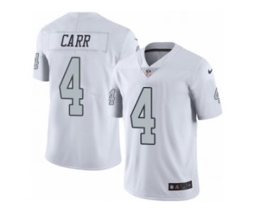 Youth Nike Oakland Raiders #4 Derek Carr Limited White Rush NFL Jersey