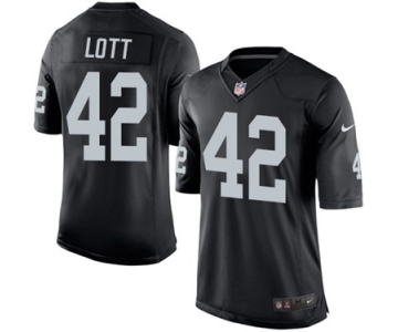 Youth Nike Oakland Raiders #42 Ronnie Lott Black Team Color NFL Jersey