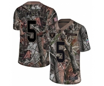 Youth Nike Oakland Raiders #5 Johnny Townsend Limited Camo Rush Realtree NFL Jersey