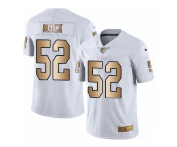 Youth Nike Oakland Raiders #52 Khalil Mack Limited White Gold Rush NFL Jersey