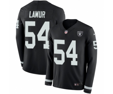 Youth Nike Oakland Raiders #54 Emmanuel Lamur Limited Black Therma Long Sleeve NFL Jersey