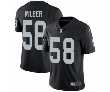 Youth Nike Oakland Raiders #58 Kyle Wilber Black Team Color Vapor Untouchable Elite Player NFL Jersey