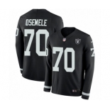 Youth Nike Oakland Raiders #70 Kelechi Osemele Limited Black Therma Long Sleeve NFL Jersey