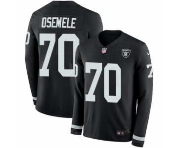 Youth Nike Oakland Raiders #70 Kelechi Osemele Limited Black Therma Long Sleeve NFL Jersey