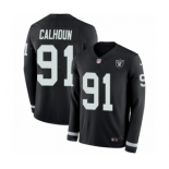 Youth Nike Oakland Raiders #91 Shilique Calhoun Limited Black Therma Long Sleeve NFL Jersey