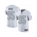 Youth Nike Oakland Raiders #95 Jihad Ward Limited White Rush NFL Jersey