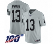 Youth Oakland Raiders #13 Hunter Renfrow Limited Silver Inverted Legend 100th Season Football Jersey