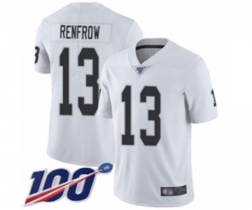 Youth Oakland Raiders #13 Hunter Renfrow White Vapor Untouchable Limited Player 100th Season Football Jersey