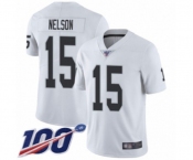 Youth Oakland Raiders #15 J. Nelson White Vapor Untouchable Limited Player 100th Season Football Jersey