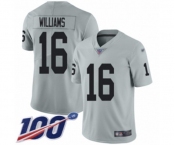 Youth Oakland Raiders #16 Tyrell Williams Limited Silver Inverted Legend 100th Season Football Jersey