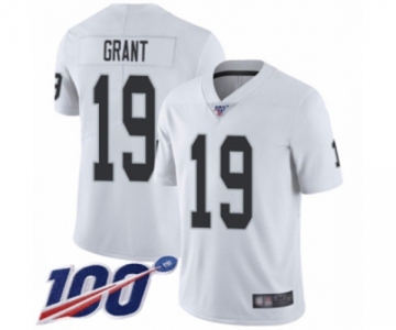 Youth Oakland Raiders #19 Ryan Grant White Vapor Untouchable Limited Player 100th Season Football Jersey