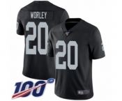 Youth Oakland Raiders #20 Daryl Worley Black Team Color Vapor Untouchable Limited Player 100th Season Football Jersey