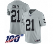 Youth Oakland Raiders #21 Gareon Conley Limited Silver Inverted Legend 100th Season Football Jersey