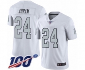 Youth Oakland Raiders #24 Johnathan Abram Limited White Rush Vapor Untouchable 100th Season Football Jersey